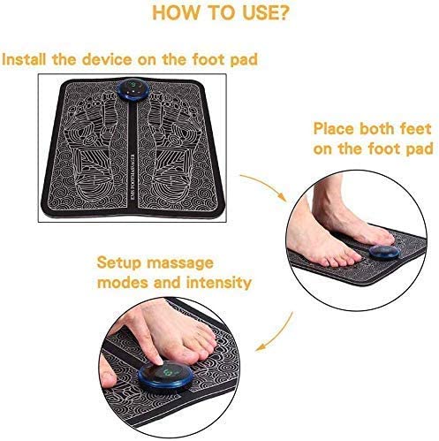 USB Rechargeable/Folding Portable Muscle Stimulator Foot Massager - Free Delivery